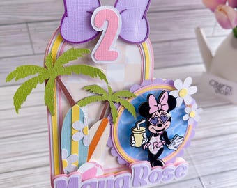 Beach Club Birthday Bundle, Summer Pool Party Decorations for Girls, Personalized Cake Topper and Cupcake Toppers, Kids Beach Party Supplies