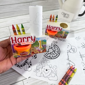 Winnie the Pooh Play- Coloring Box/ Winnie the Pooh Birthday/ Play-Doh Decor/ Winnie the Pooh Party Decoration