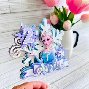 Frozen Cake Topper – Elsa Birthday Party Decoration for Girls