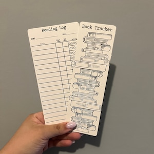 Marcapáginas de tarjeta de biblioteca, registro de lectura, paquete de 2 marcadores, marcador, rastreador de libros, regalos para amantes de los libros
