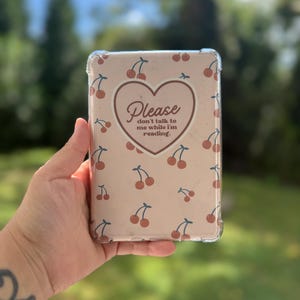 Girly kindle insert, kindle insert, kindle accessories, bookish kindle insert, kindle case insert, cherry kindle insert