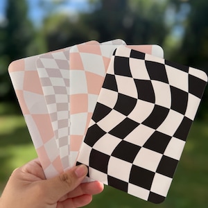 Groovy kindle insert, kindle insert, kindle accessories, bookish kindle insert, kindle case insert, checkered kindle insert