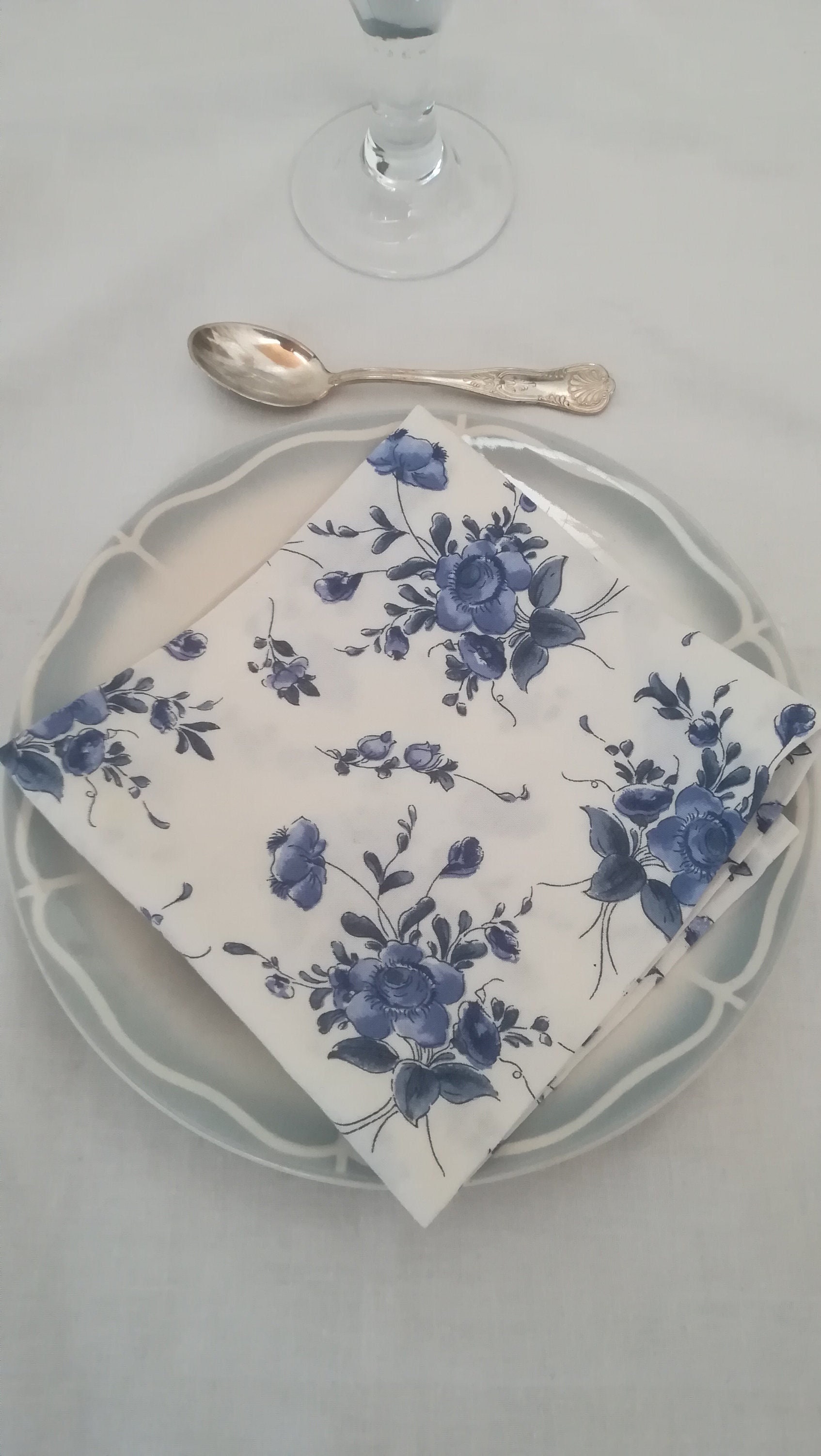 Vintage French Napkins Retro Floral Pattern Clothes Boho Romantique Shabby Chic Tableware Dinnerware