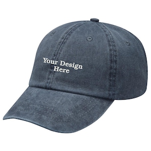 Custom Text Embroidered Adams Pigment Dyed Cap – Personalized Vintage Dad Hat, Gift for Him, Her, Custom Name, Logo, Monogram Hat