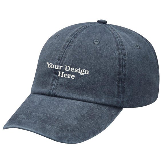 Custom Text Embroidered Adams Pigment Dyed Cap – Personalized