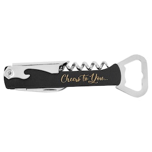Wine Bottle Opener Custom Personalized Laser engraved Leatherette Gift for him, Gift for her