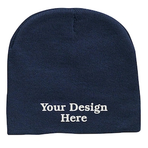 Custom Embroidered Text/Logo Beanie, Knit Beanie for winter, Winter Hat, Personalized Design your Own Beanie, Embroidery Hat for Him or Her
