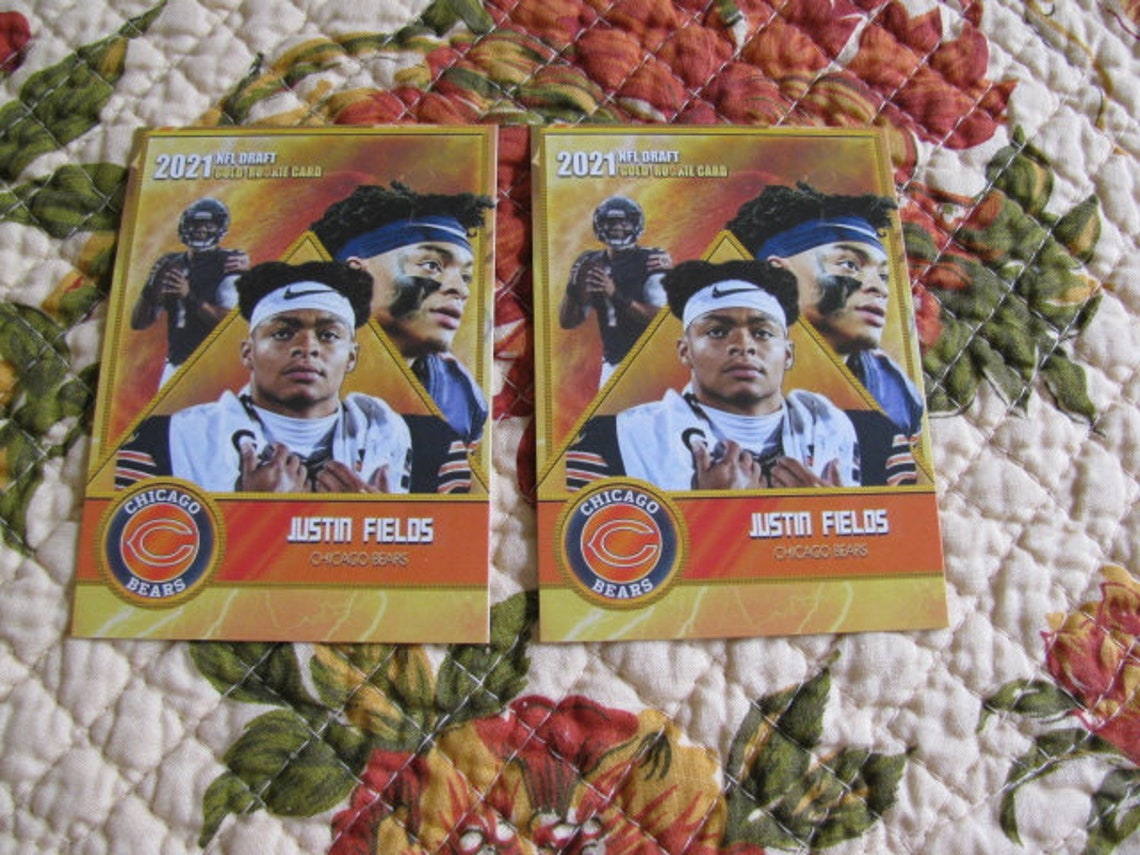 2 Card Lot of the 2021 Justin Fields NFL Draft 1st Gold Rookie | Etsy