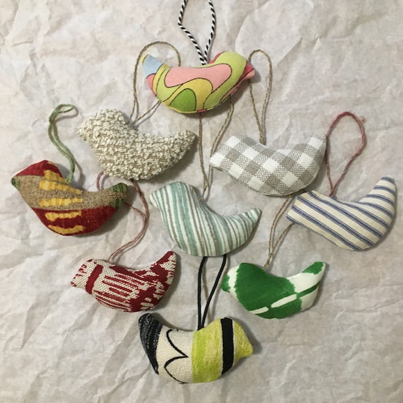 Fabric Bird Ornament Etsy