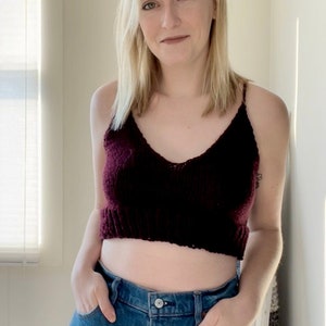The Beck | Knitted Bralette, hand knit tank, tank top, witchy vibes, cottage core, jewel tones