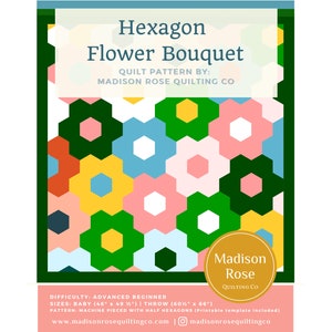 Hexagon Flower Quilt Pattern (Digital Download)