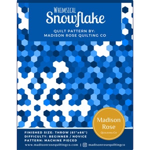 Whimsical Snowflake Quilt Pattern Digital Download image 1