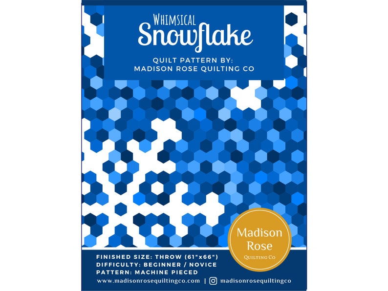 Whimsical Snowflake Quilt Pattern Digital Download image 1