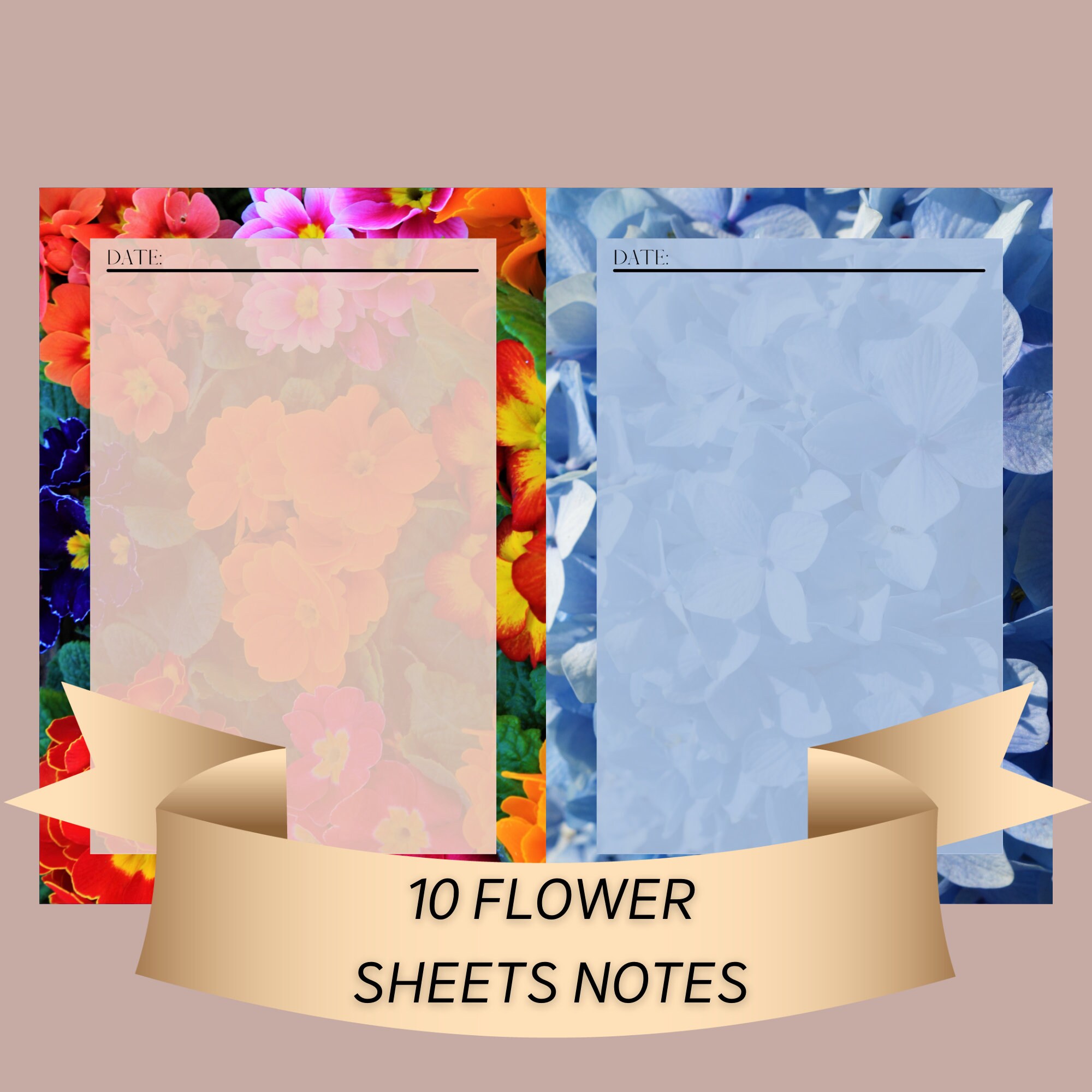 10 Flower sheet digital paper printable paper for Etsy