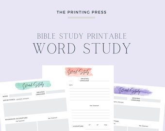 Bible Word Study Template, Personal Scripture Study (PDF Download)
