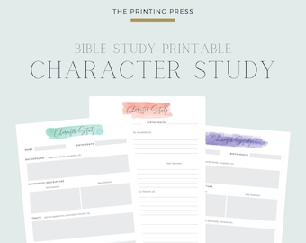 Biblical Character Study Template, Topical Guide (PDF Download)