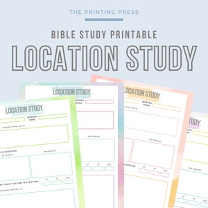 Biblical Location Study, Personal Bible Study Template Digital Download, Bible Study Tool, Christian In Depth Study, PDF Digital Download