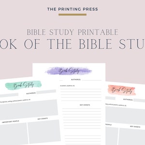 Bible Study, Book of the Bible Study, Simple Personal Bible Study Template, Printable, PDF Download, Women&#39;s Bible Study, Book Study