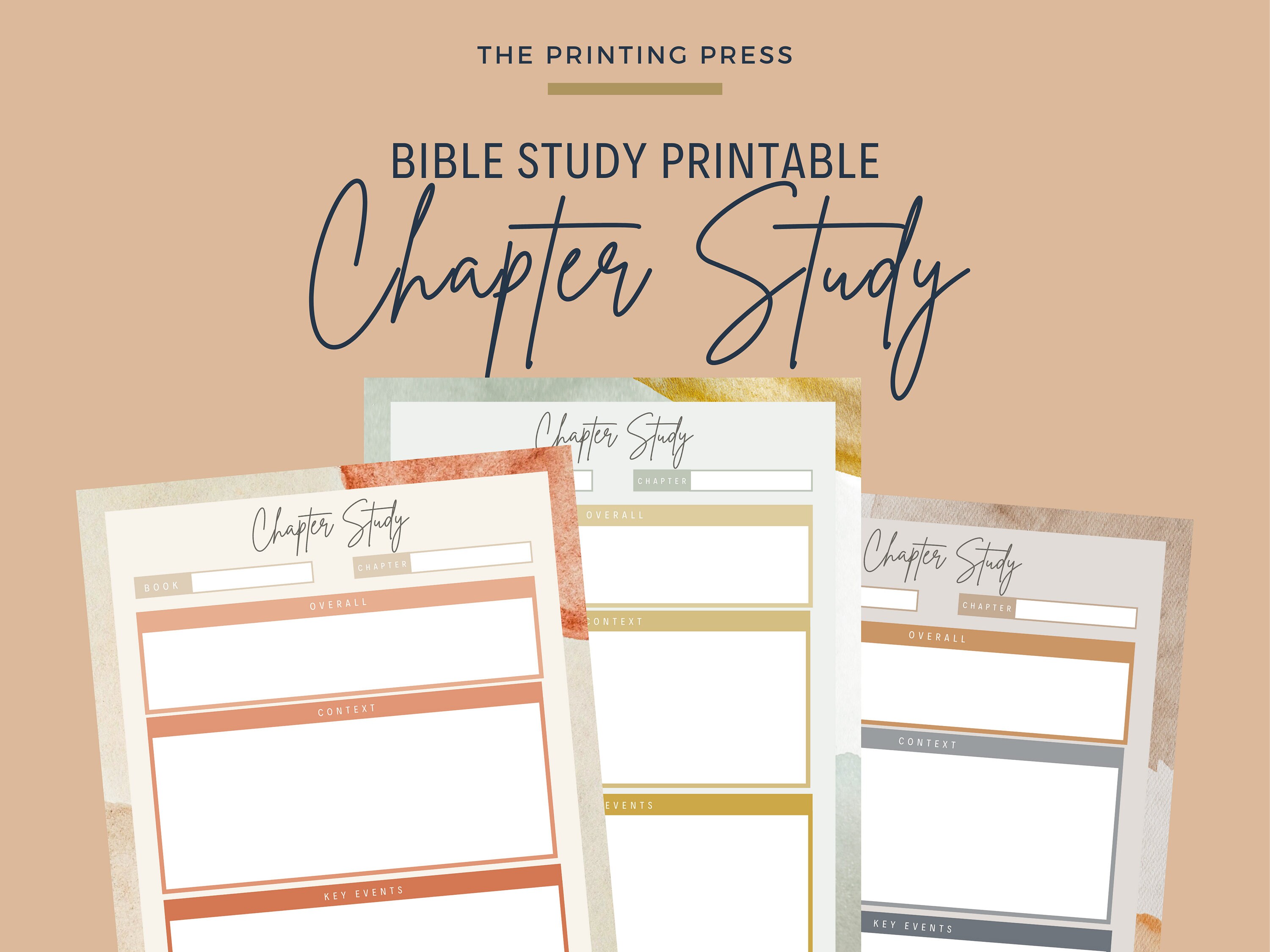 Chapter Study Simple Personal Bible Study Template Digital - Etsy