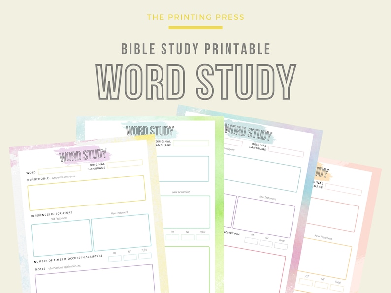 Biblical Word Study, Personal Bible Study Tool. Bible Study Digital ...