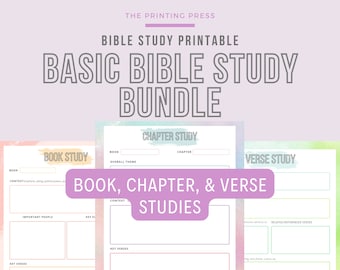 Bibel Studium druckbare Bündel | Buch,Kapitel,Vers (PDF Download)