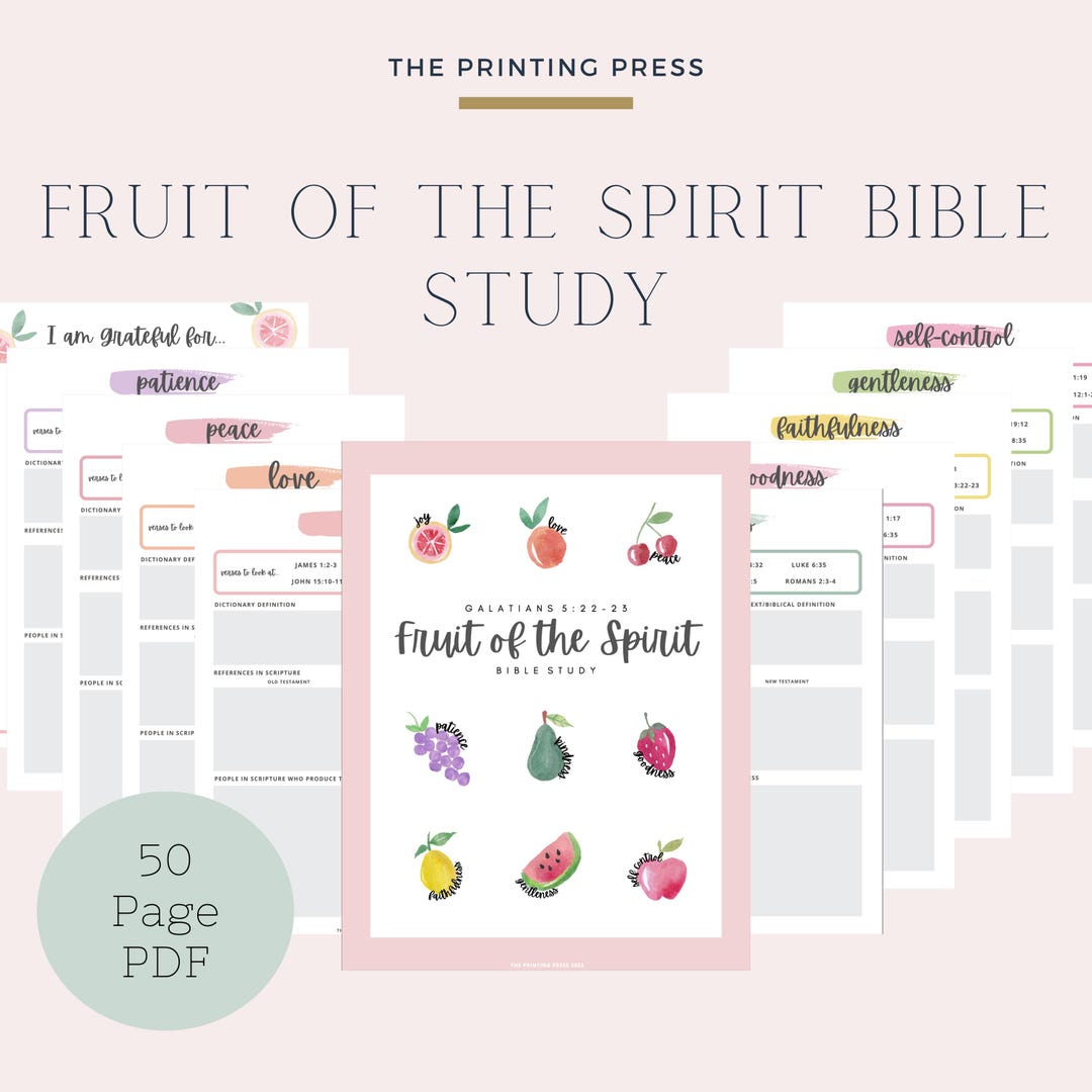 Fruit of the Spirit Bible Study Printable, Galatians 5 (PDF) - Etsy