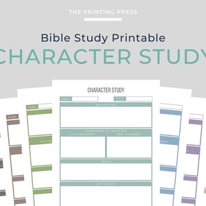 Bible Study Printable, Bible Character Study, Minimalist Instant Download, Christian Character Study,