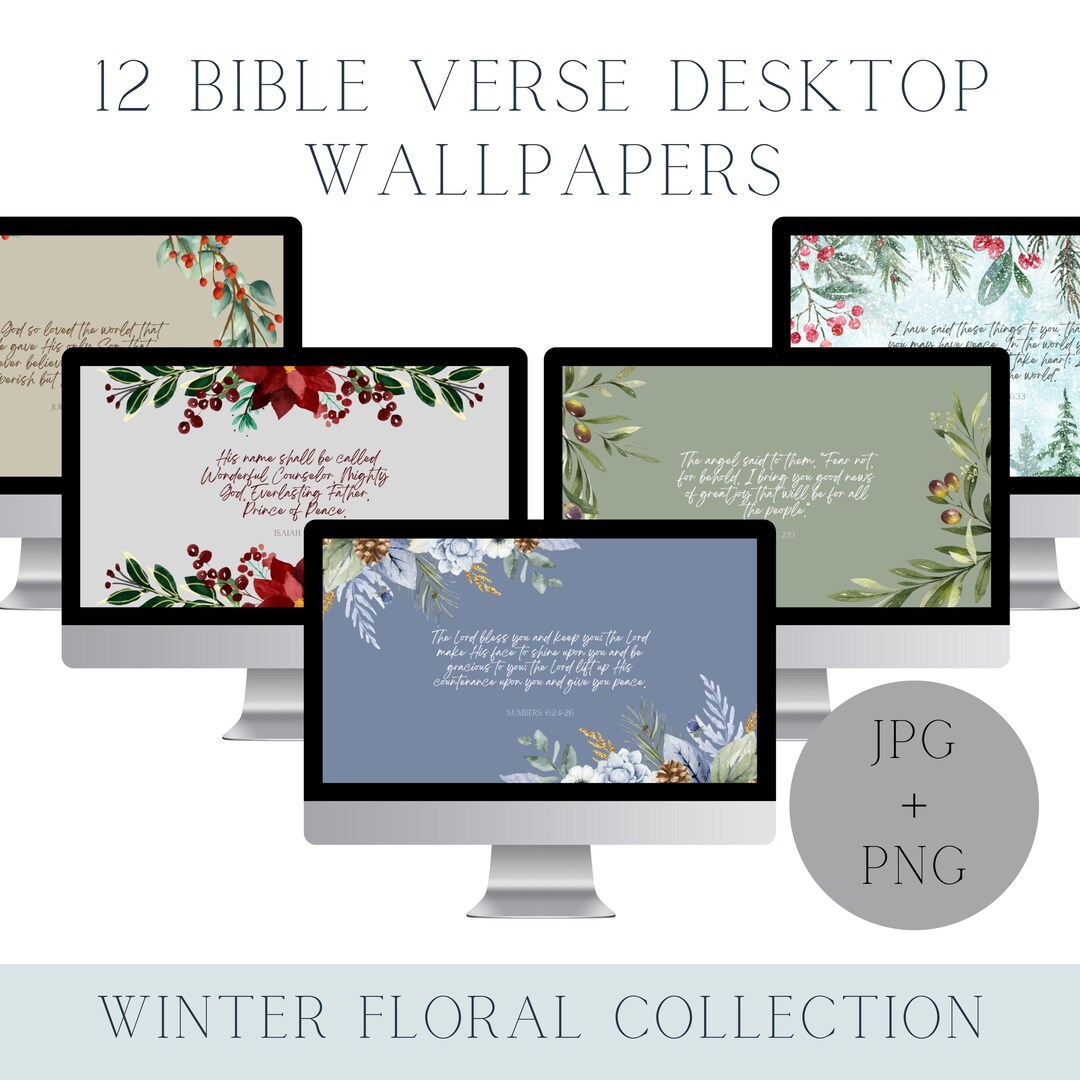 Scripture Winter Background Winter Floral Bible Verse Desktop Wallpaper Bundle (PNG/JPG) - Etsy UK