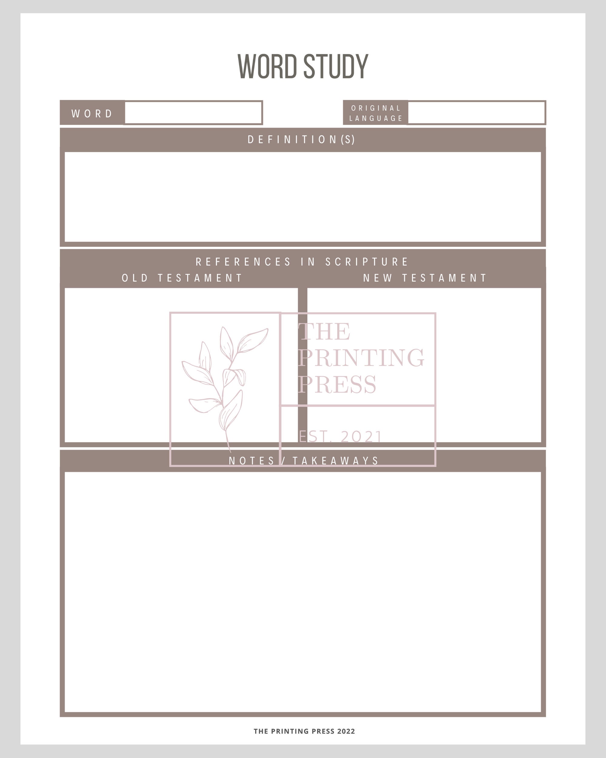 Word study bible study bible study printable minimalist bible study