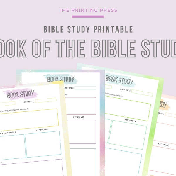 Book of the Bible Study, Bible Study Printable, Bible Study Template, Personal Bible Study Template, Bible Book Study, PDF Digital Download