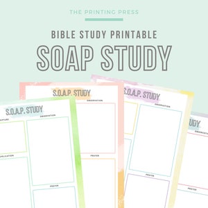 SOAP Bible Study Template, Bible Study Digital Download PDF, Personal ...