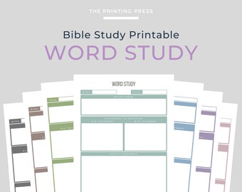 Word Study Bible Printable, Minimalist Christian Study (PDF Download)