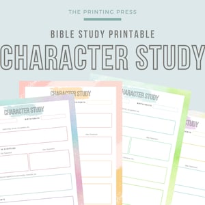 Bible Character Study, Study of People in Scripture, Bible Study Template, Personal Bible Study Digital Download, Christian Study Tool, PDF