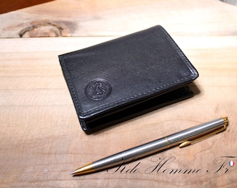 MEN'S LEATHER WALLET | Small Leather Wallet | Genuine Leather Card Holder | Black Card Holder