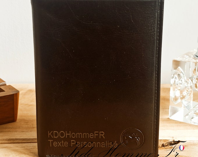 Featured listing image: Personalized wallet with initial text | Men's leather wallet | Genuine leather wallet | Birthday gift | Christmas gift for men