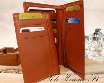 MEN'S LEATHER WALLET | Wallet with coin purse and card holder | Original gift for dad | Luxury men's leather goods