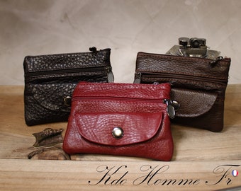 Leather wallet | Men's wallet | Wallet and key ring | Men's leather goods | Birthday gift | Dad gift