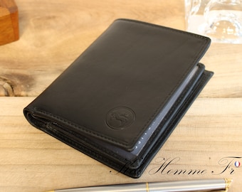 Gift for boy | Communion gift | Black RFID leather wallet | Wallet with card holder | Gift for teenage boy