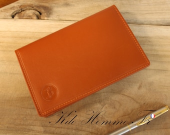Camel leather registration card holder | Leather car document holder | Small leather goods for men | Birthday gift for him | Original gift