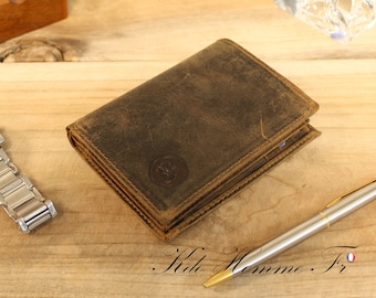 Brown RFID Leather Boy's Wallet | Wallet with Coin Purse and Card Holder | Original Gift for Teenager | Luxury Men's Leather Goods