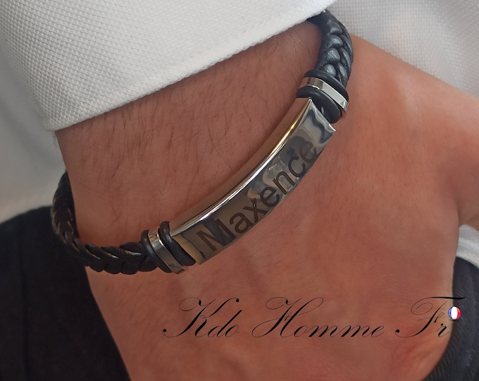 Featured listing image: Personalized bracelet with name | Men's bracelet | Personalized men's bracelet | Birthday/Christmas gift | Gift for dad