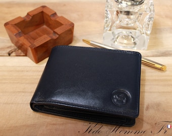 Blue RFID Leather Men's Wallet | Leather Wallet and Purse | Leather Card Holder | Gift for Men | Luxury Men's Leather Goods