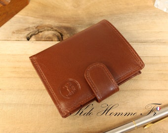 PORTE CARTE CUIR | Portefeuille Marron petit format | Maroquinerie Homme luxe | Porte feuille petit format | Porte-monnaie porte carte