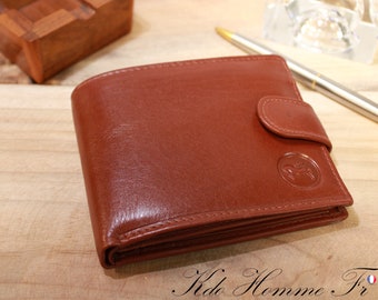 Men's Brown RFID Leather Wallet | Wallet with Coin Purse and Card Holder | Gift for Dad | Luxury Leather Goods for Men