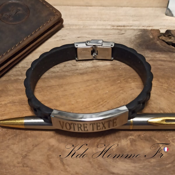 Bracelet homme personnalisable | Cadeau pour lui | bracelet personnalisé | cadeau d'anniversaire pour homme mari papa | Bracelet gravé nom