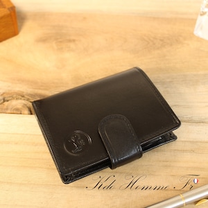 PORTE CARTE CUIR | Portefeuille Noir petit format | Maroquinerie Homme luxe | Porte feuille petit format | Porte-monnaie porte carte