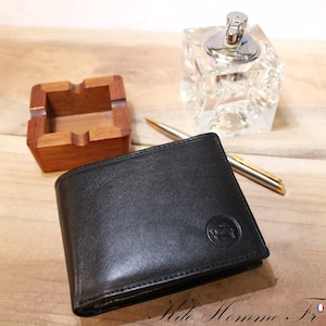 PORTEFEUILLE HOMME | Porte feuille Noir en cuir | Porte monnaie porte carte | Maroquinerie Homme luxe | Cadeau anniversaire papa