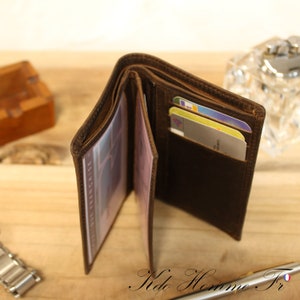 Portefeuille Garçon cuir Marron RFID | Porte-feuille avec porte-monnaie  | porte-carte en cuir | cadeau adolescent | Maroquinerie Homme luxe