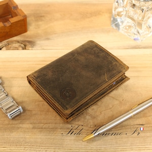 Portefeuille Garçon cuir Marron RFID | Portefeuille avec porte monnaie et porte carte | cadeau original adolescent | Maroquinerie Homme luxe