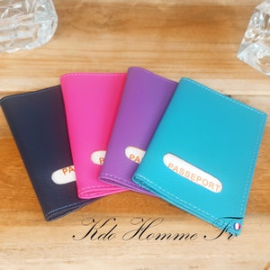 Protège Passeport en cuir véritable | Portefeuille de passeport et porte carte | Idée cadeau original pour papa | Maroquinerie Homme de luxe